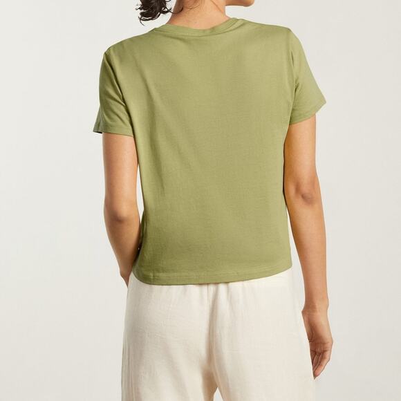 Everlane Box Cut Tee Womens XXS Green Organic Classiccore Elevated Basic Casual - Picture 4 of 9